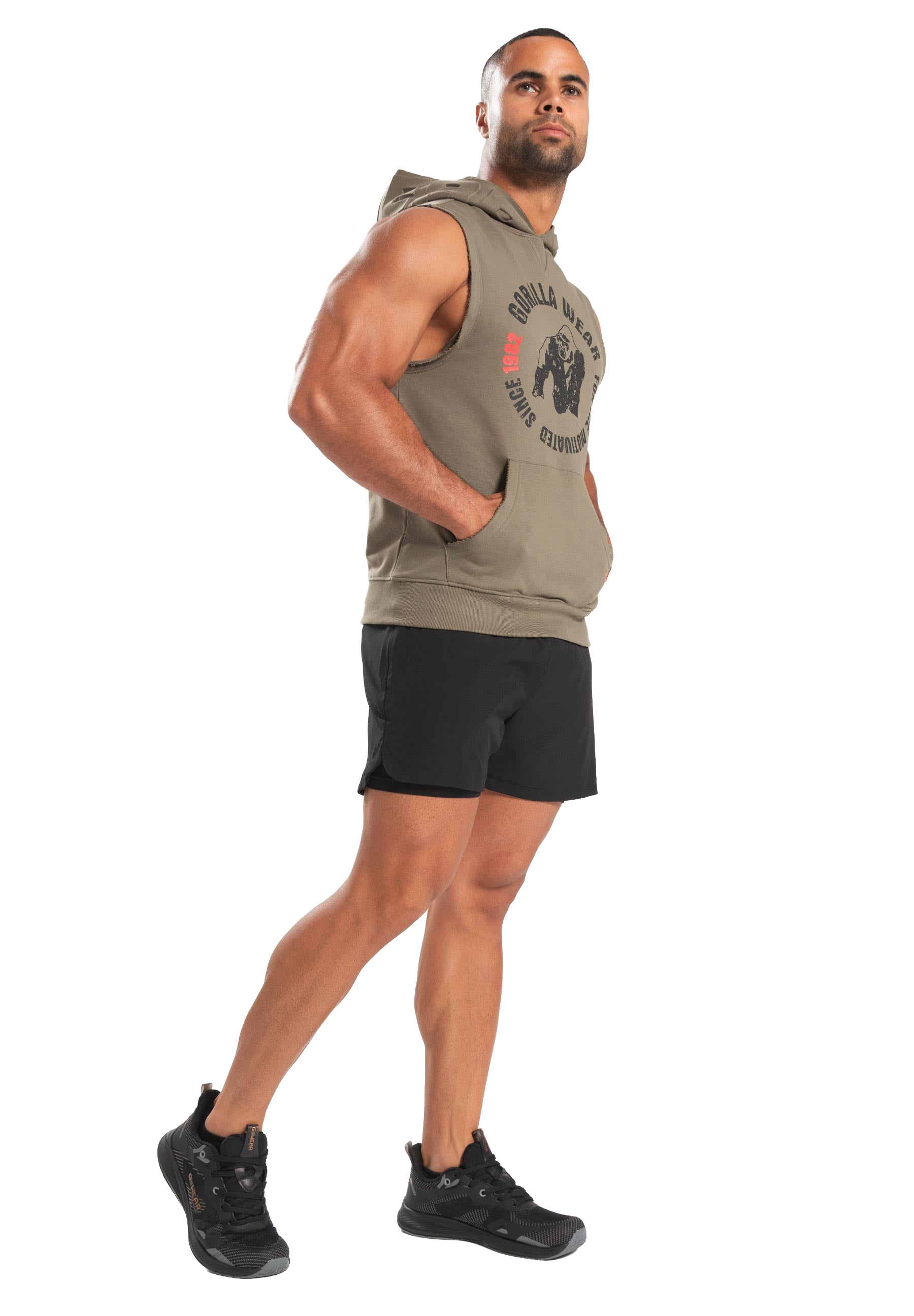 Marshall Sleeveless Hoodie - Army Green