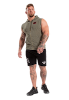 Silverdale Sleeveless Hoodie- Army Green