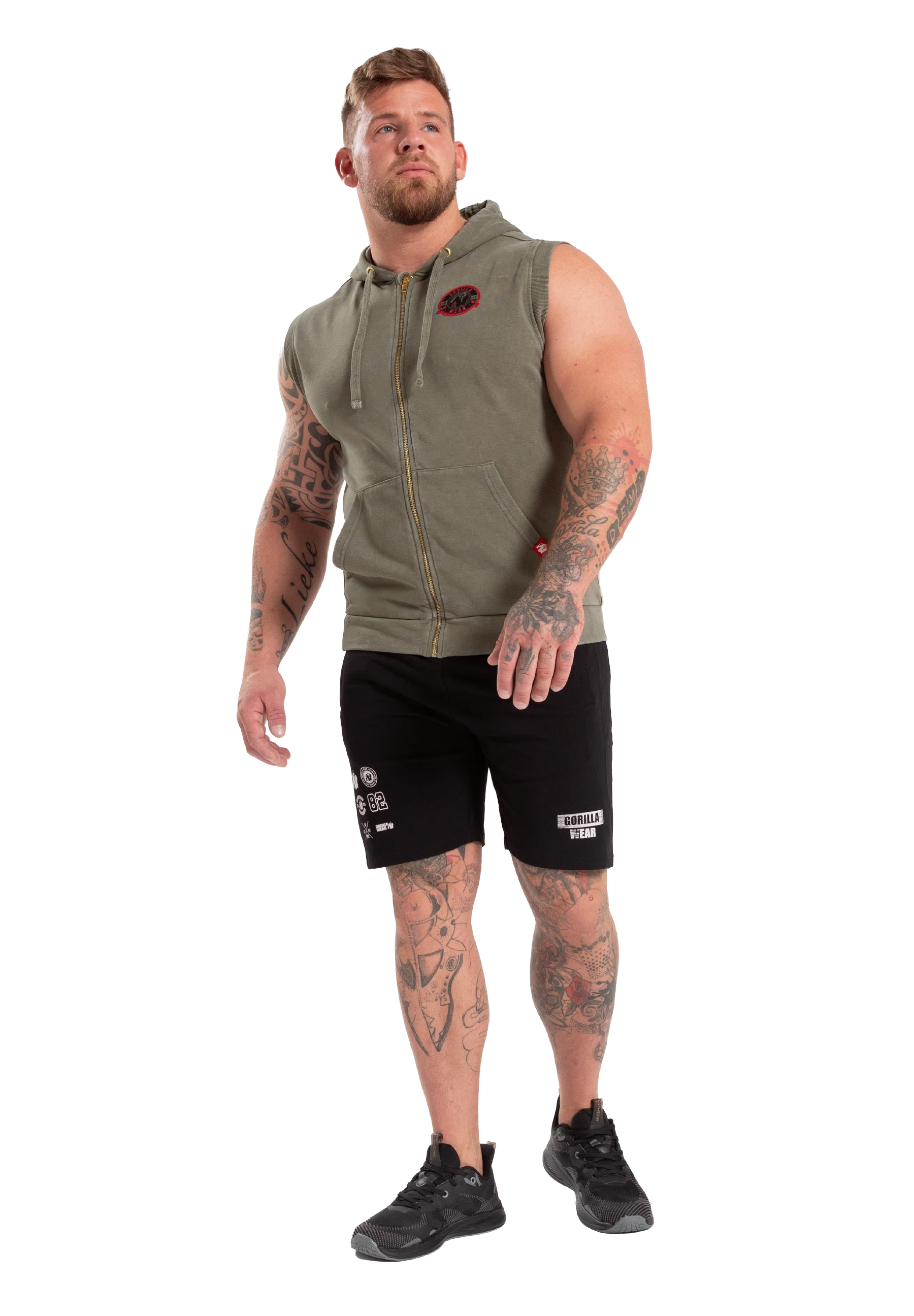 Silverdale Sleeveless Hoodie- Army Green