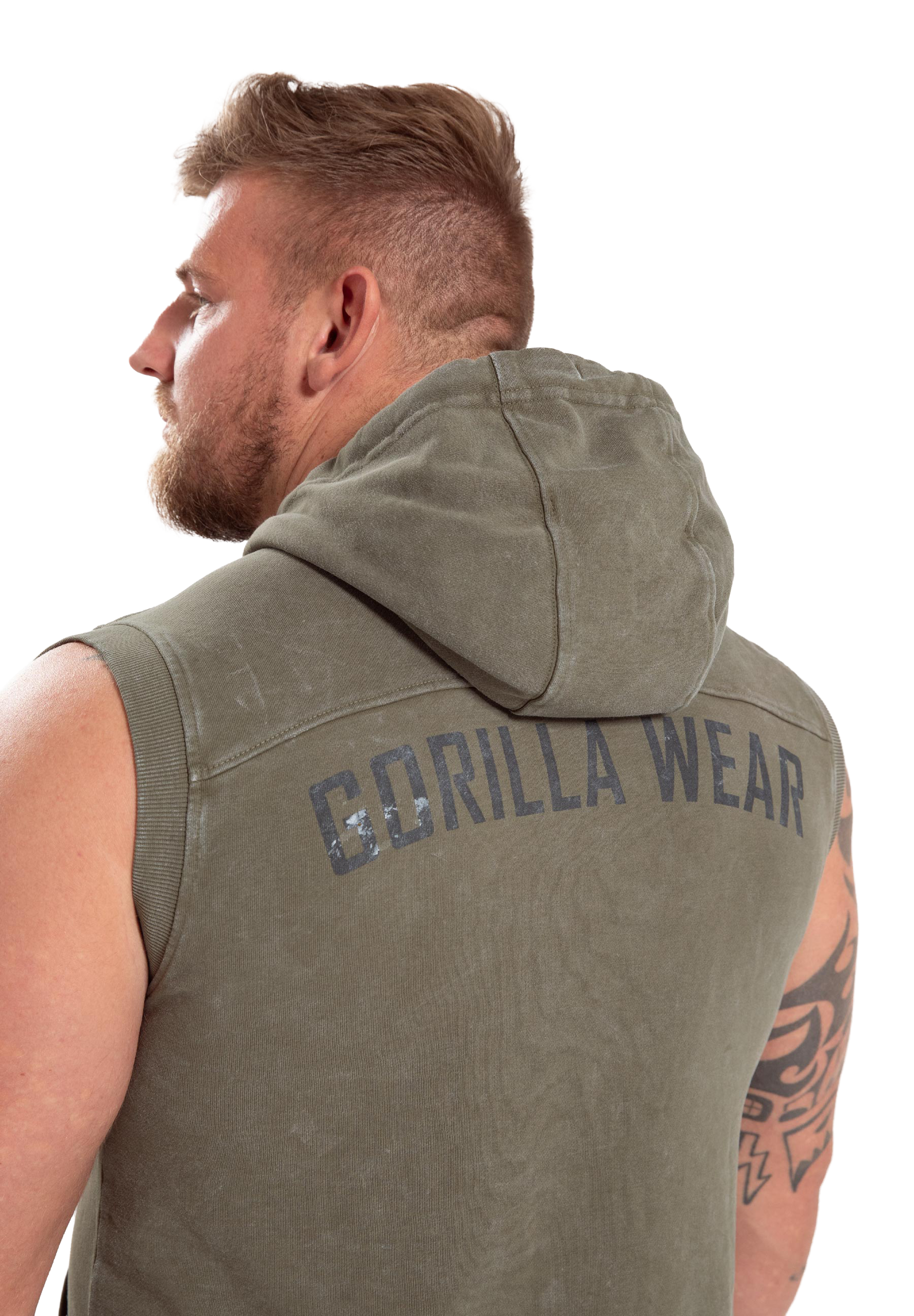 Silverdale Sleeveless Hoodie- Army Green