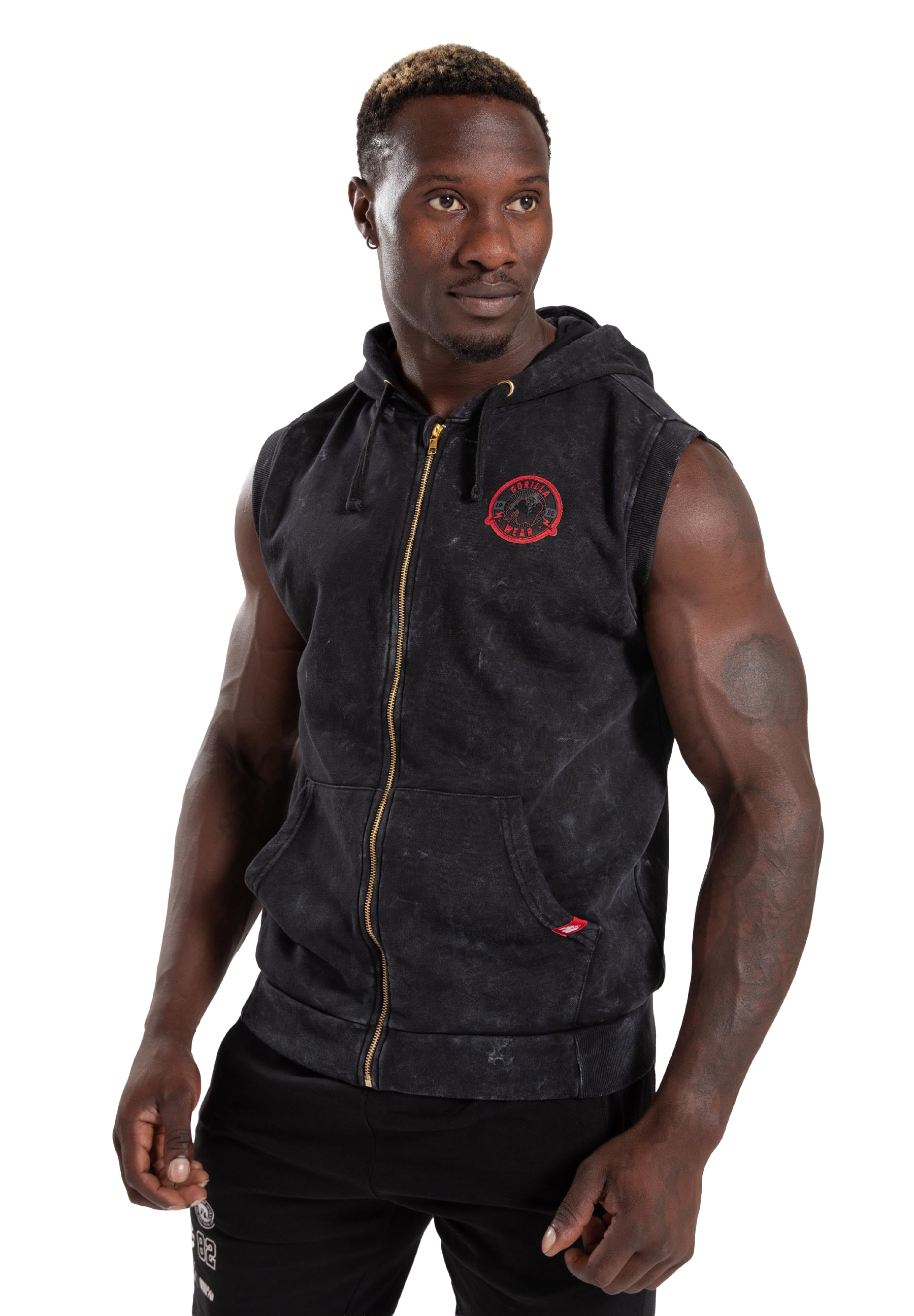 Silverdale Sleeveless Hoodie- Black