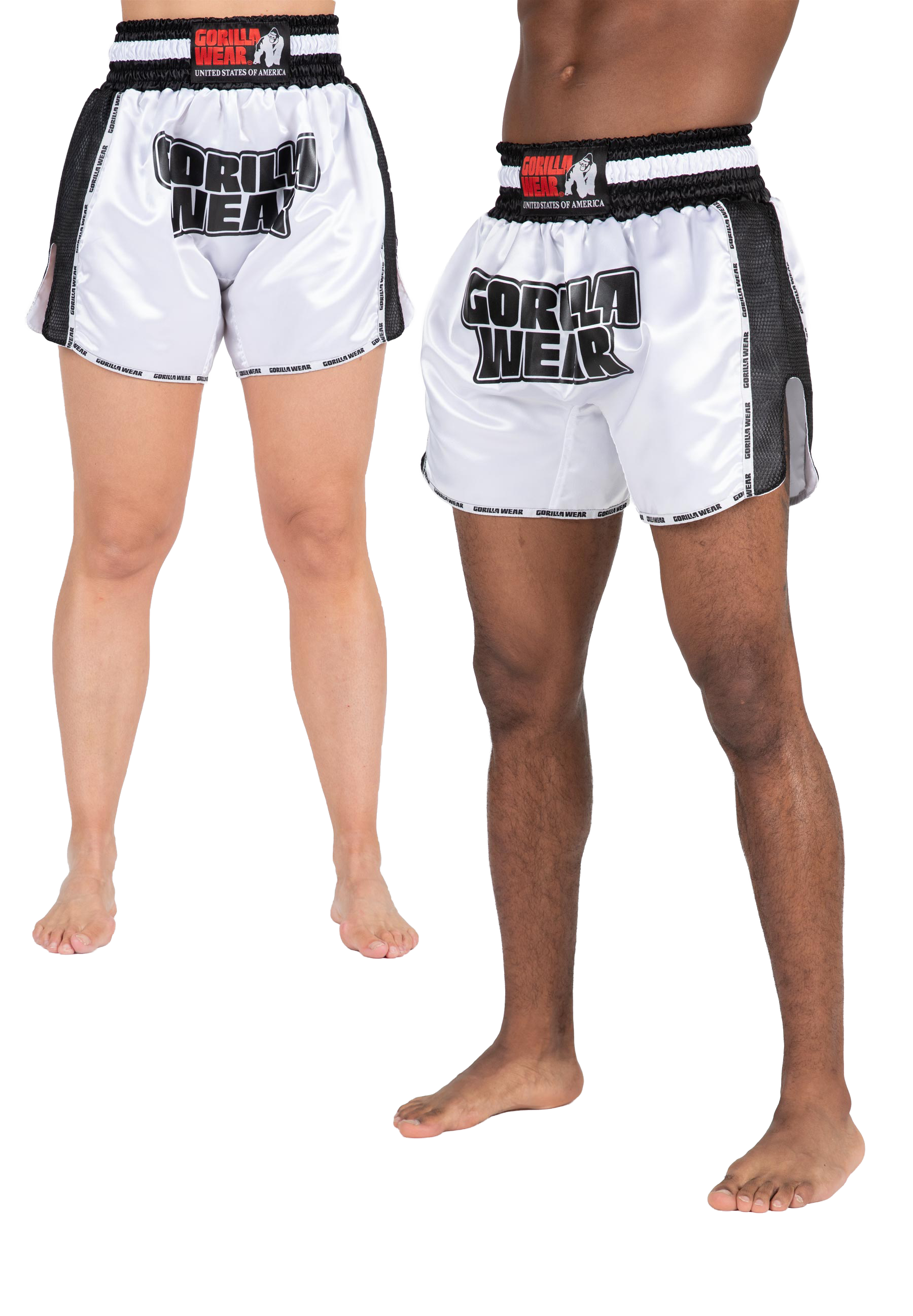 Piru Muay Thai Shorts - White/Black