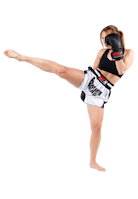 Piru Muay Thai Shorts - White/Black