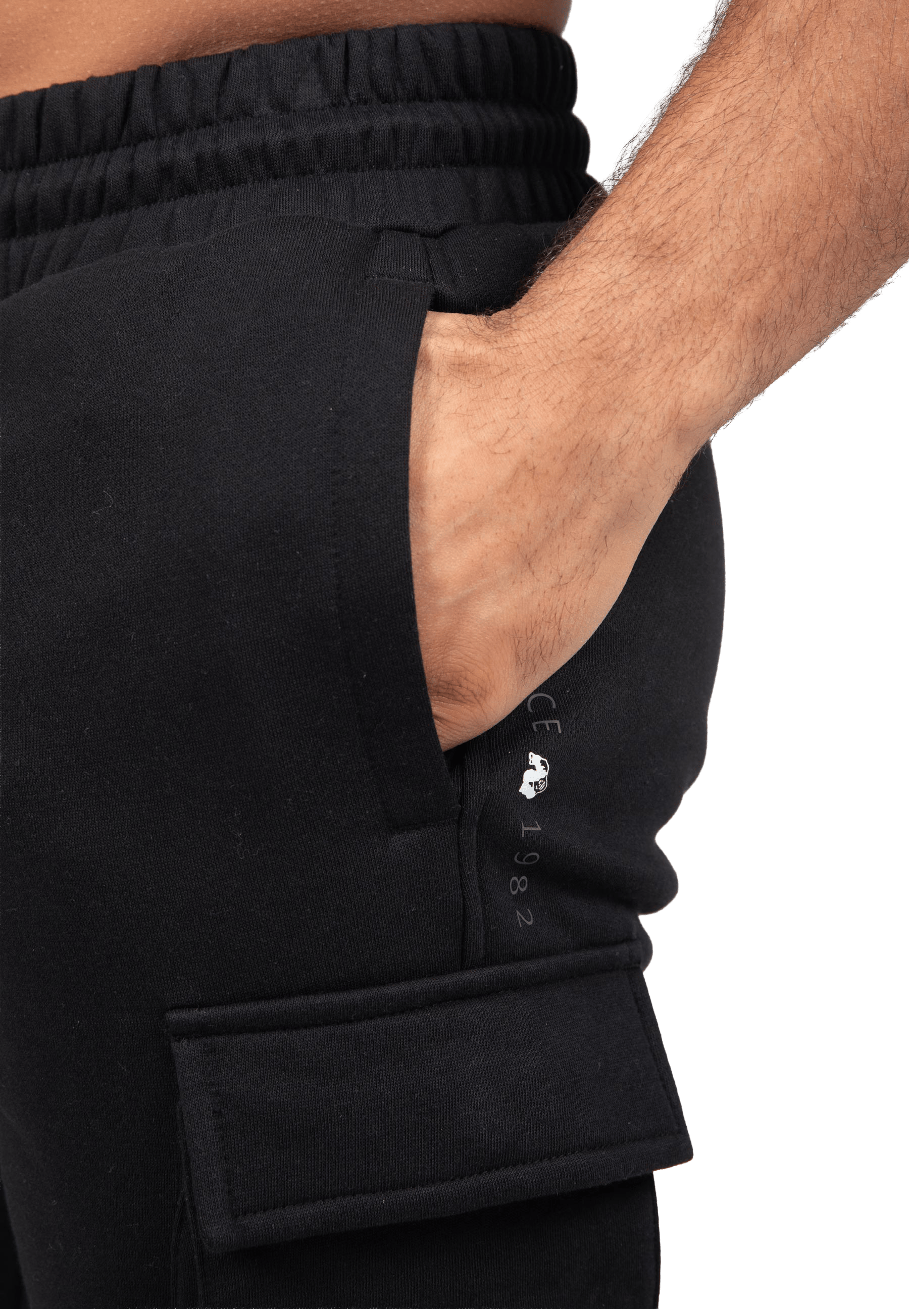 Hudson Cargo Sweat Shorts-Black