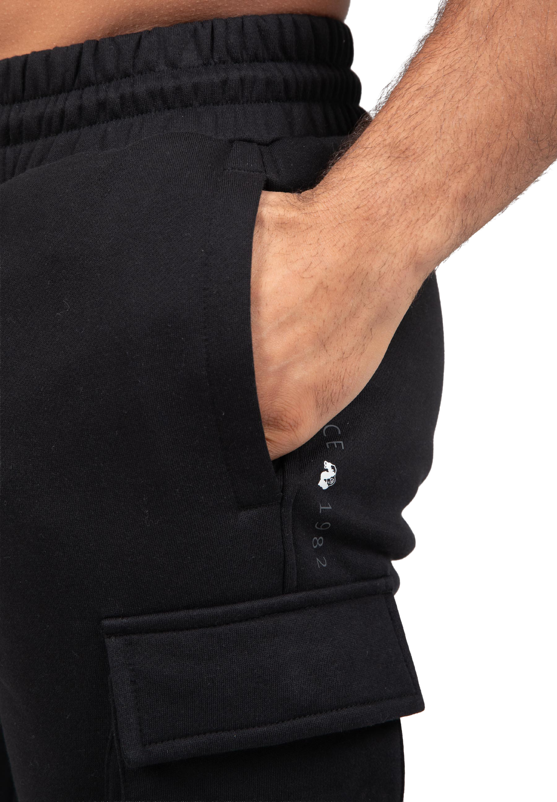 Hudson Cargo Sweat Shorts-Black