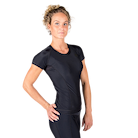 Carlin Compression Short Sleeve Top - Black/Black