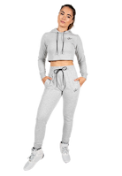 Pixley Crop Top Hoodie - Gray