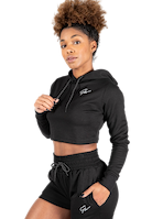 Pixley Crop Top Hoodie - Black