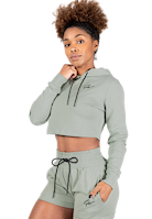Pixley Crop Top Hoodie - Light Green