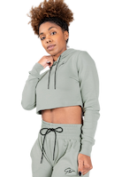 Pixley Crop Top Hoodie - Light Green