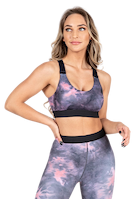 Colby Sports Bra - Gray/Pink