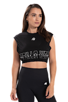 Albion Oversized Crop Top-Black