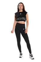 Albion Oversized Crop Top-Black