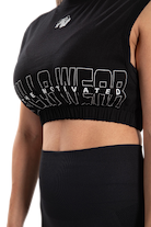 Albion Oversized Crop Top-Black