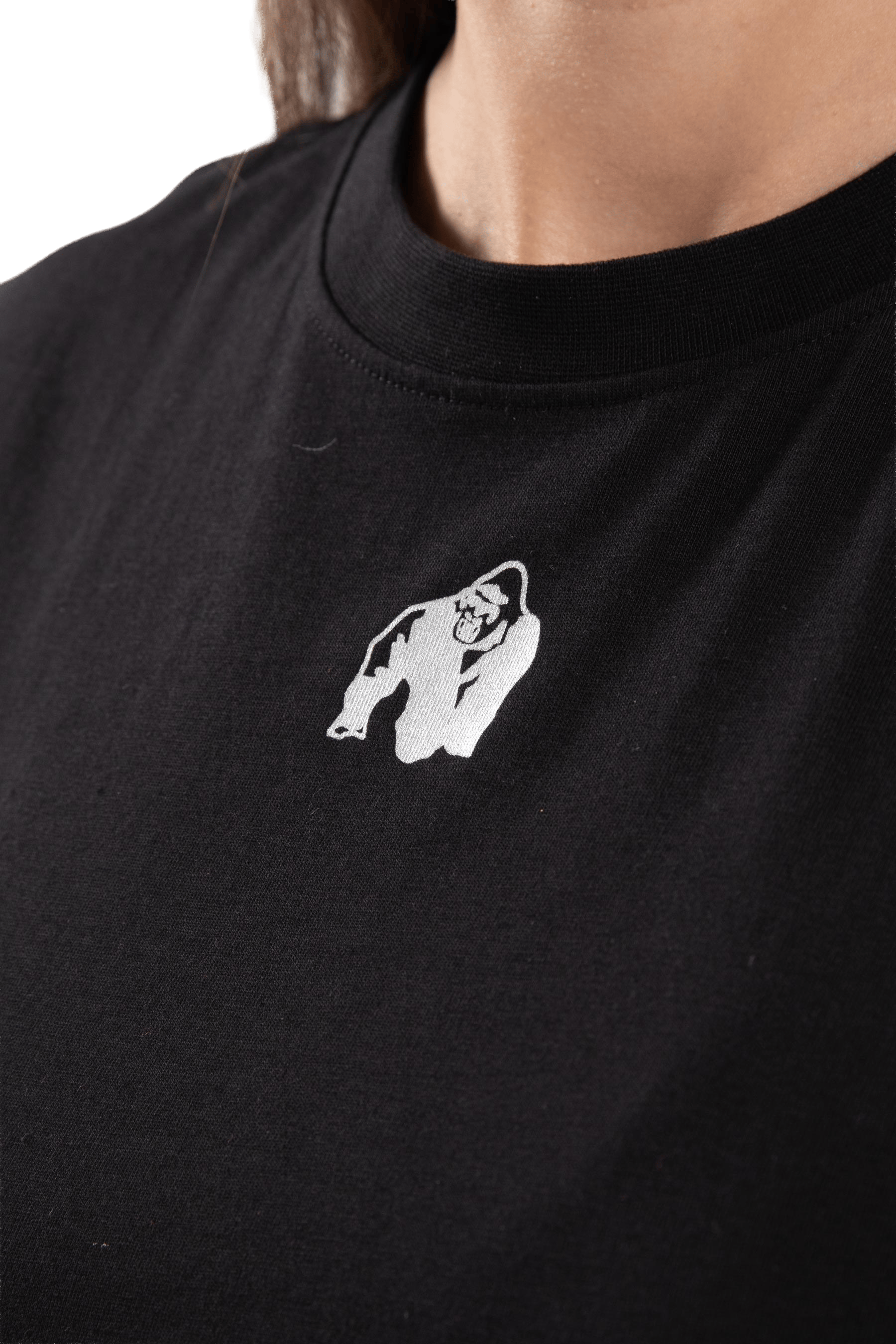 Albion Oversized Crop Top-Black