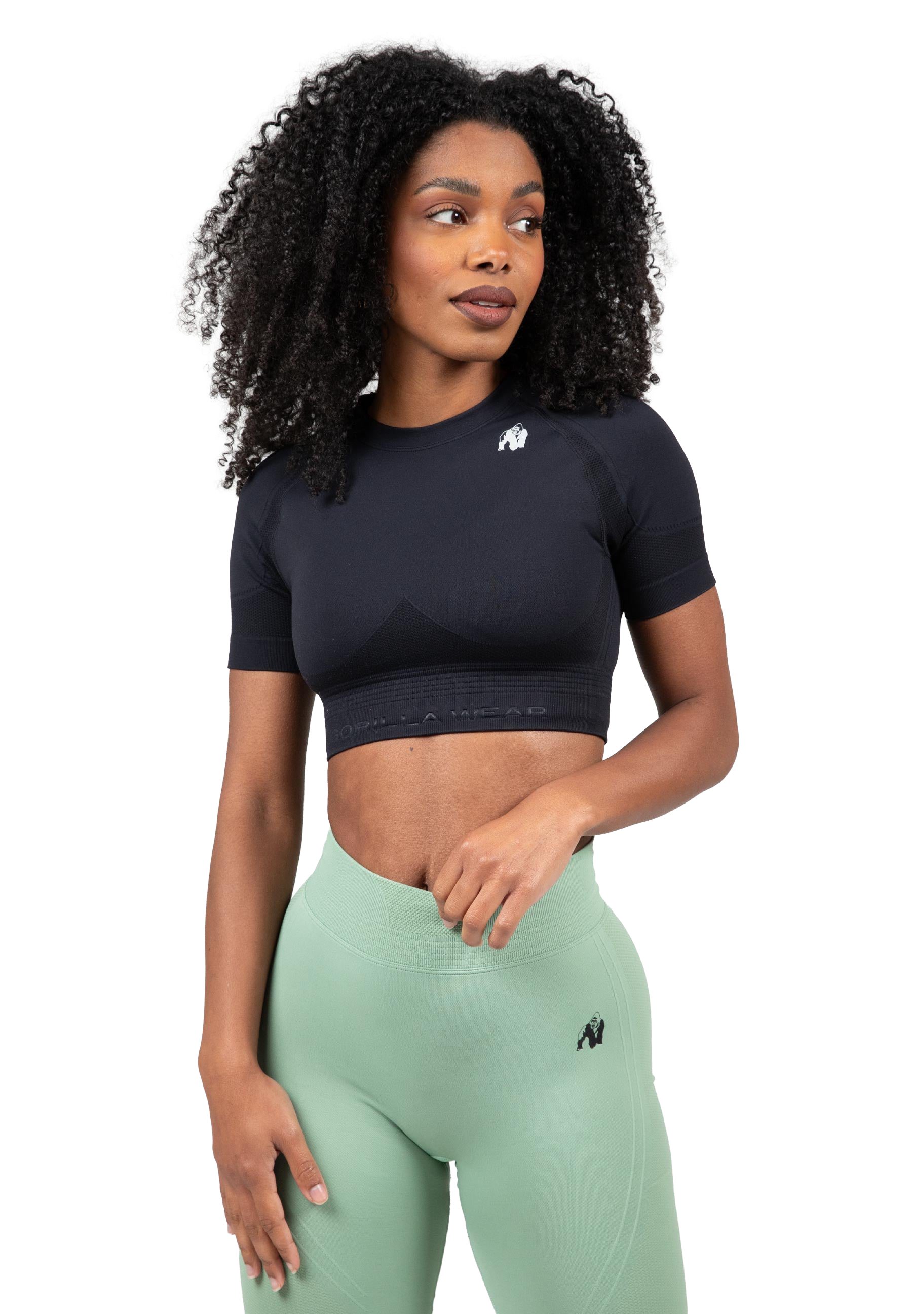 Whitney Seamless Crop Top - Black