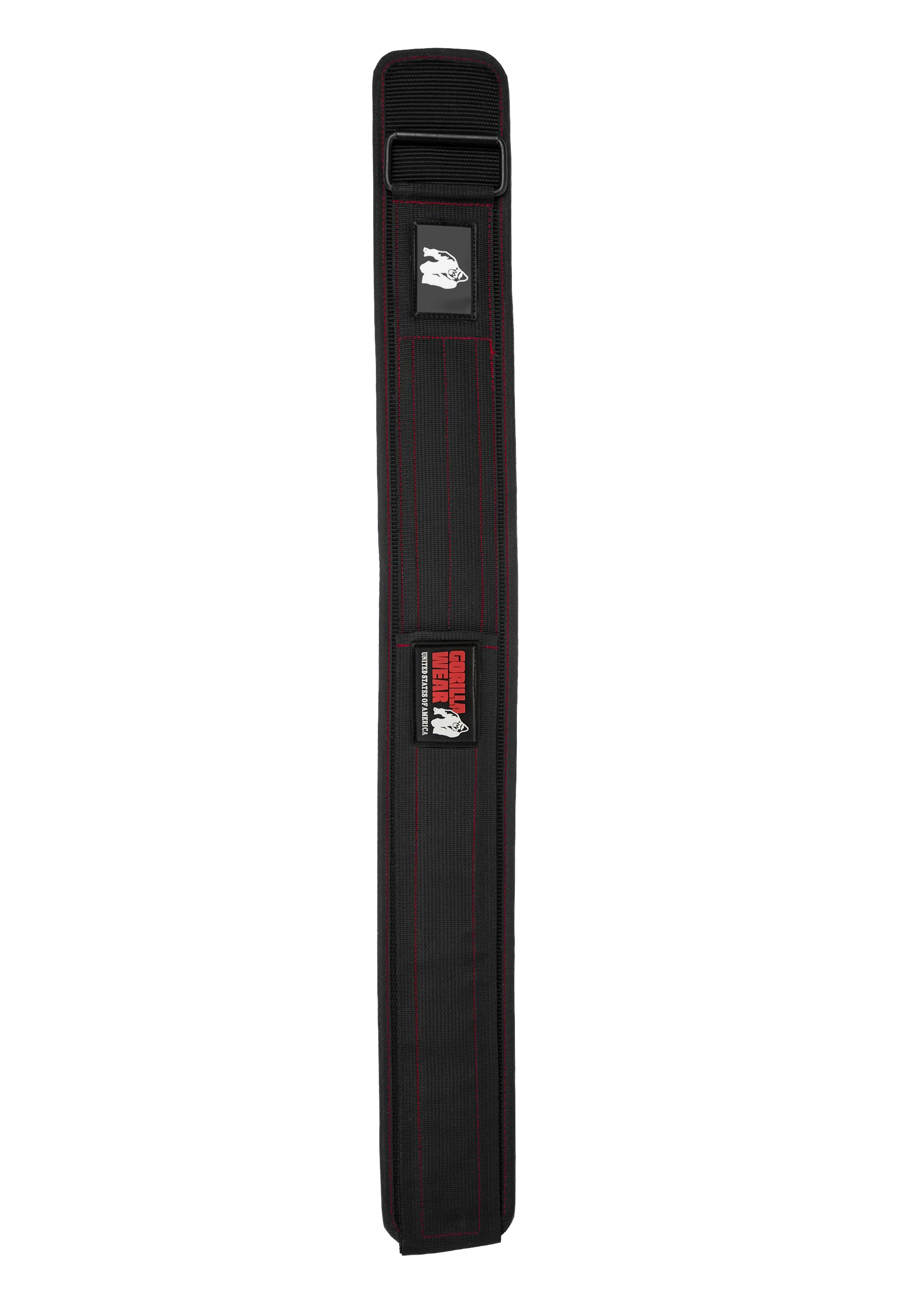 GW 4 Inch Nylon Lifting Belt - Black/Red Stitched
