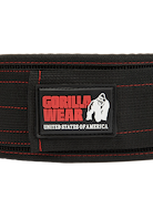 GW 4 Inch Nylon Lifting Belt - Black/Red Stitched