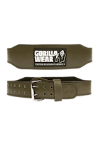 Gorilla Wear 4 Inch Padded Leather Lifting Belt - Army Green
