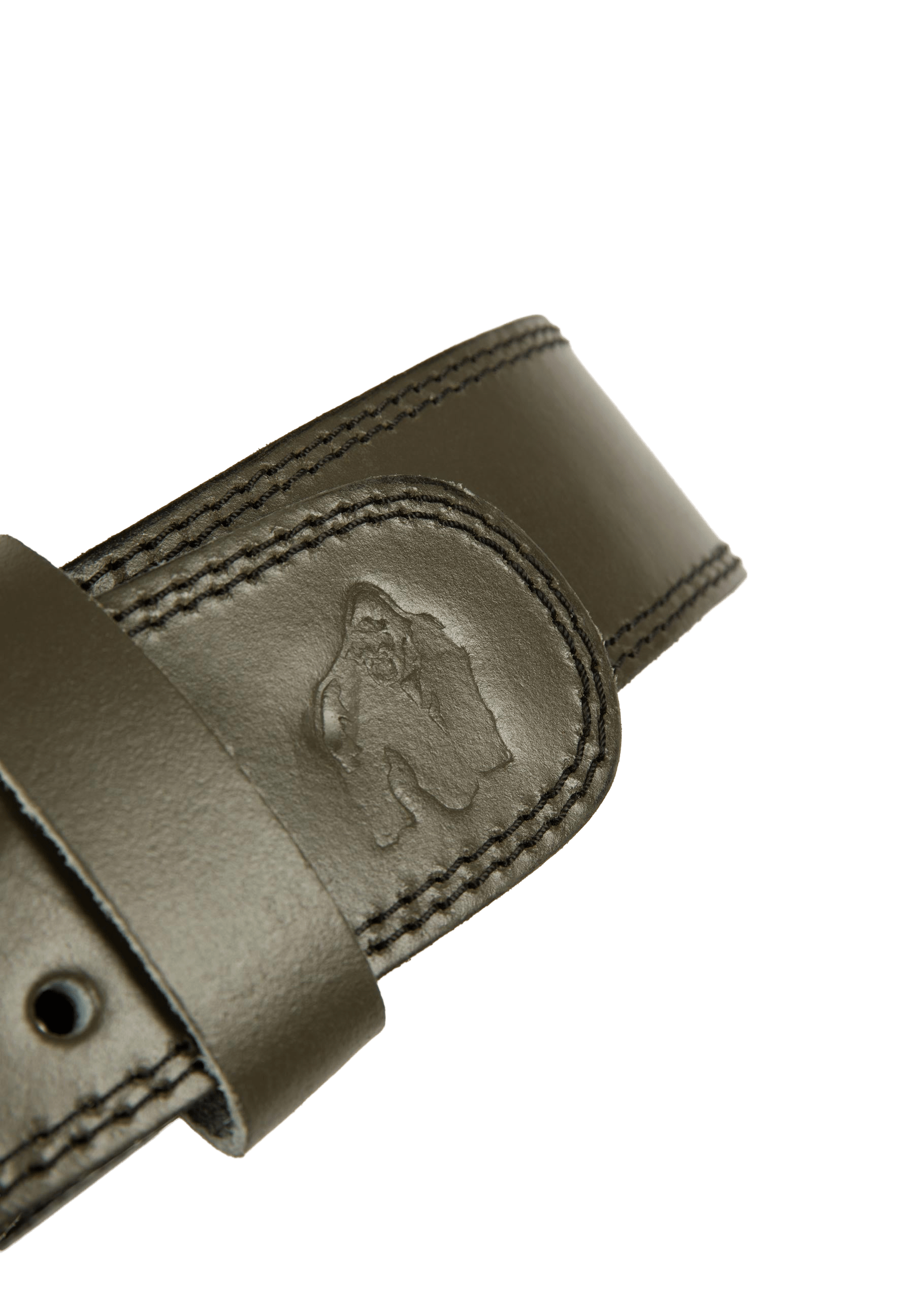 Gorilla Wear 4 Inch Padded Leather Lifting Belt - Army Green
