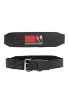 Gorilla Wear 4 Inch Padded Leather Lifting Belt - Black/Red