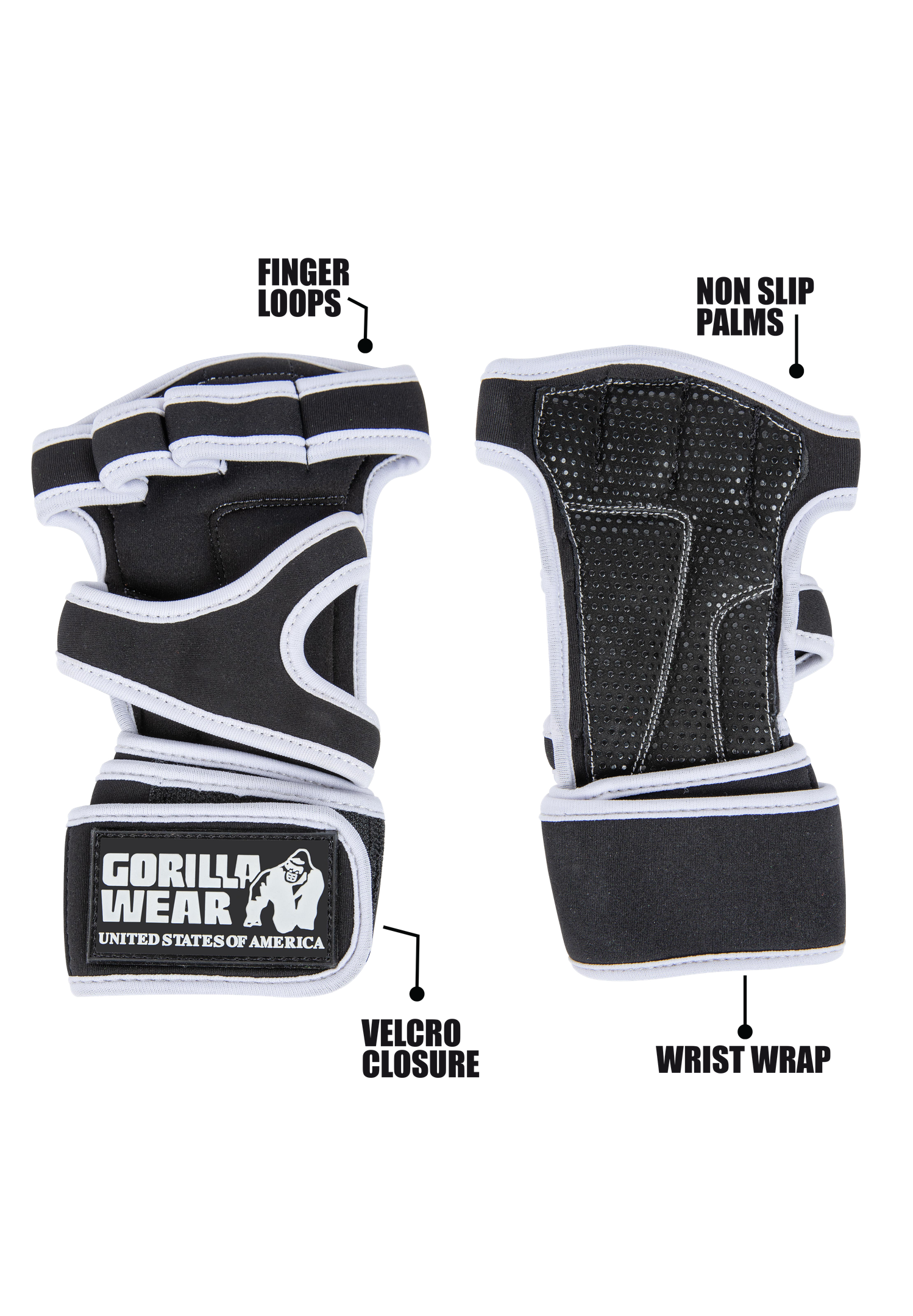 Yuma Workout Gloves - Black/White
