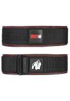 Gorilla Wear 4 Inch Premium Leather Lifting Belt - Black/Red