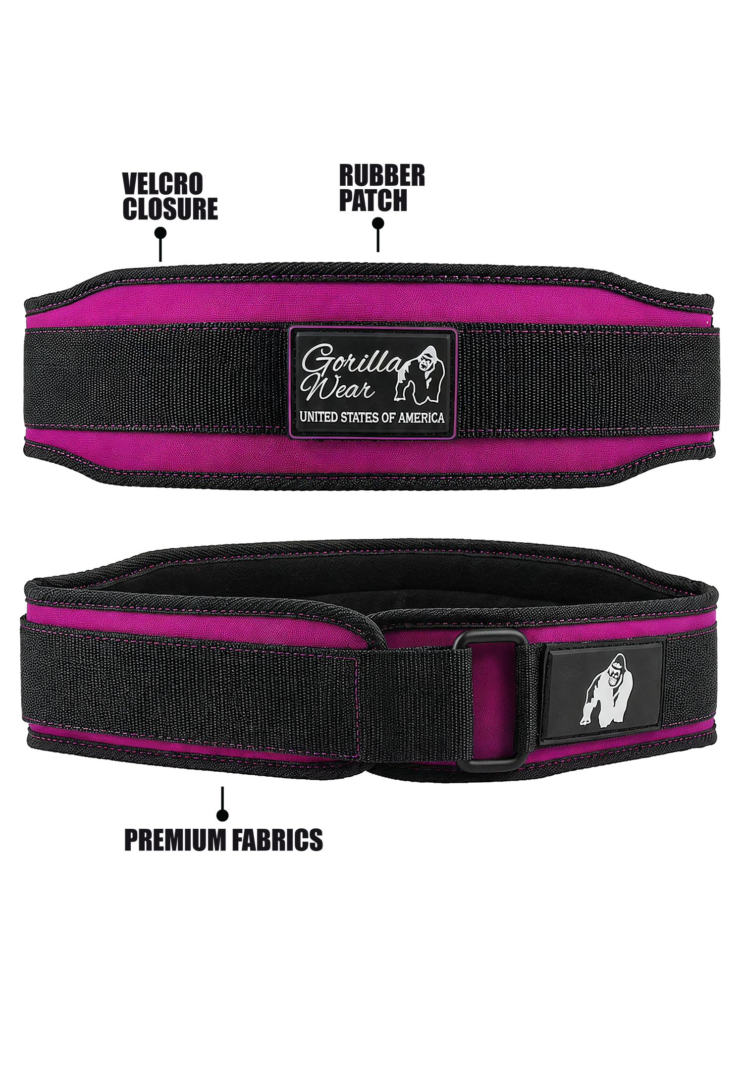 Gorilla Wear 4 Inch Women's Lifting Belt - Black/Purple