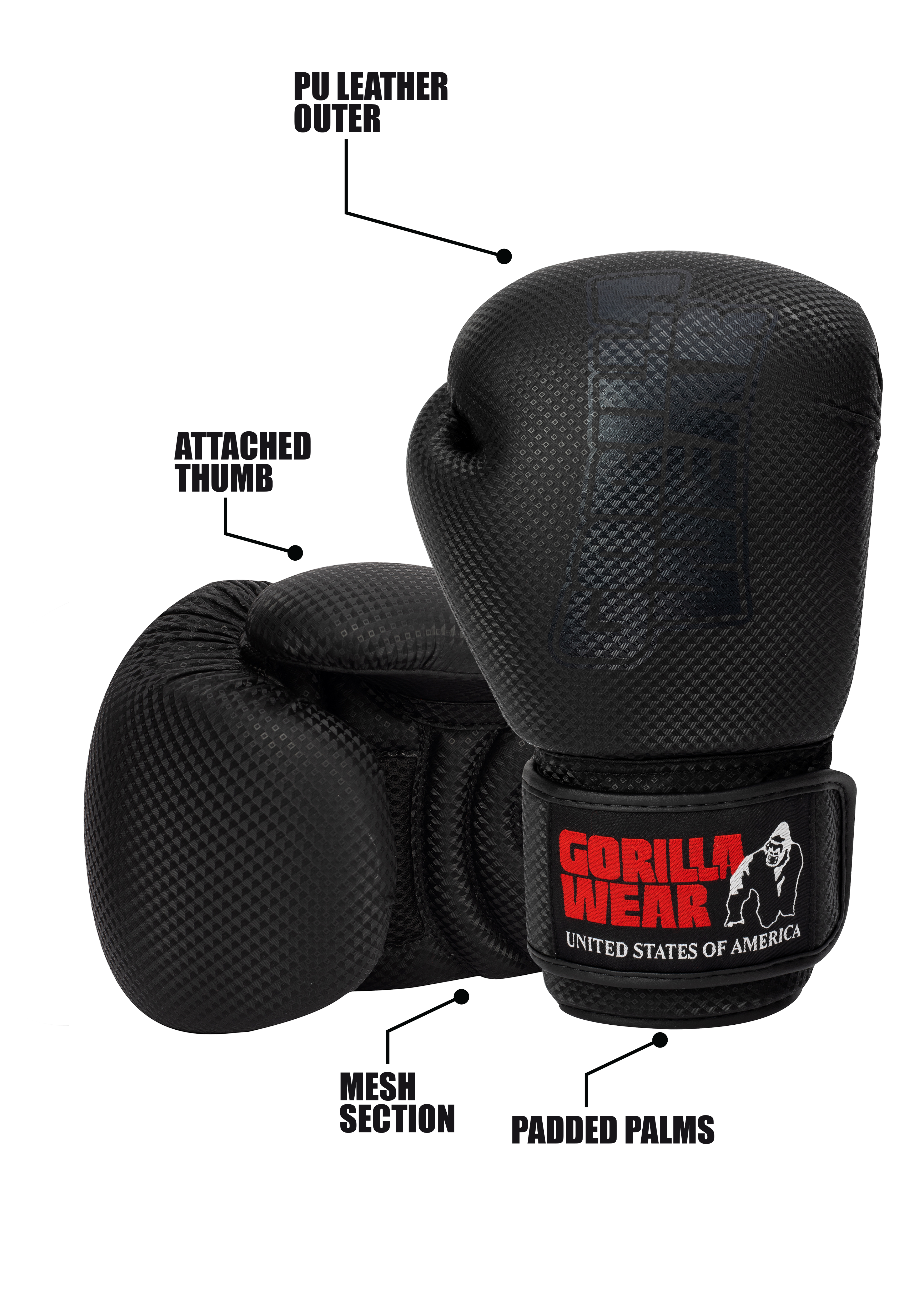 Montello Boxing Gloves - Black