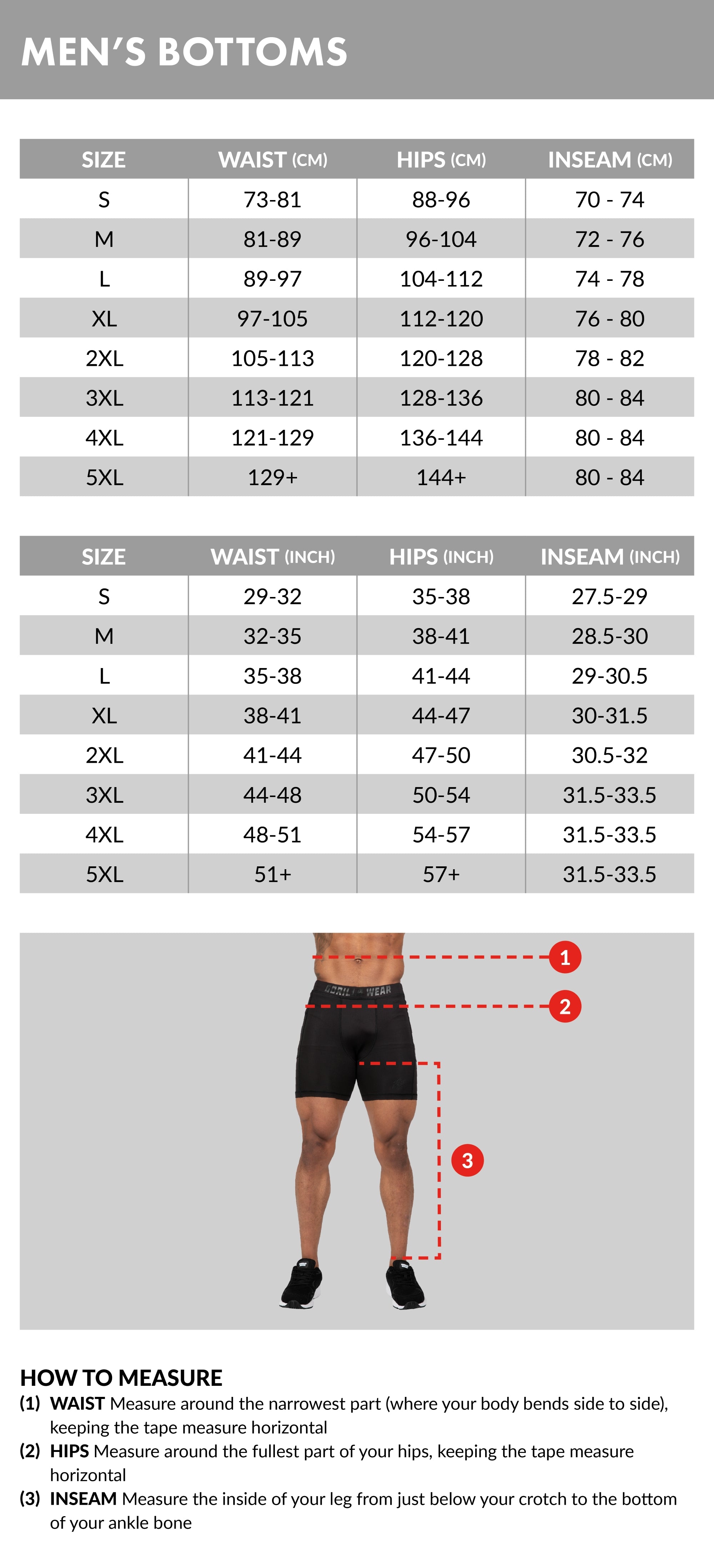 Guida alle taglie pantaloni da uomo