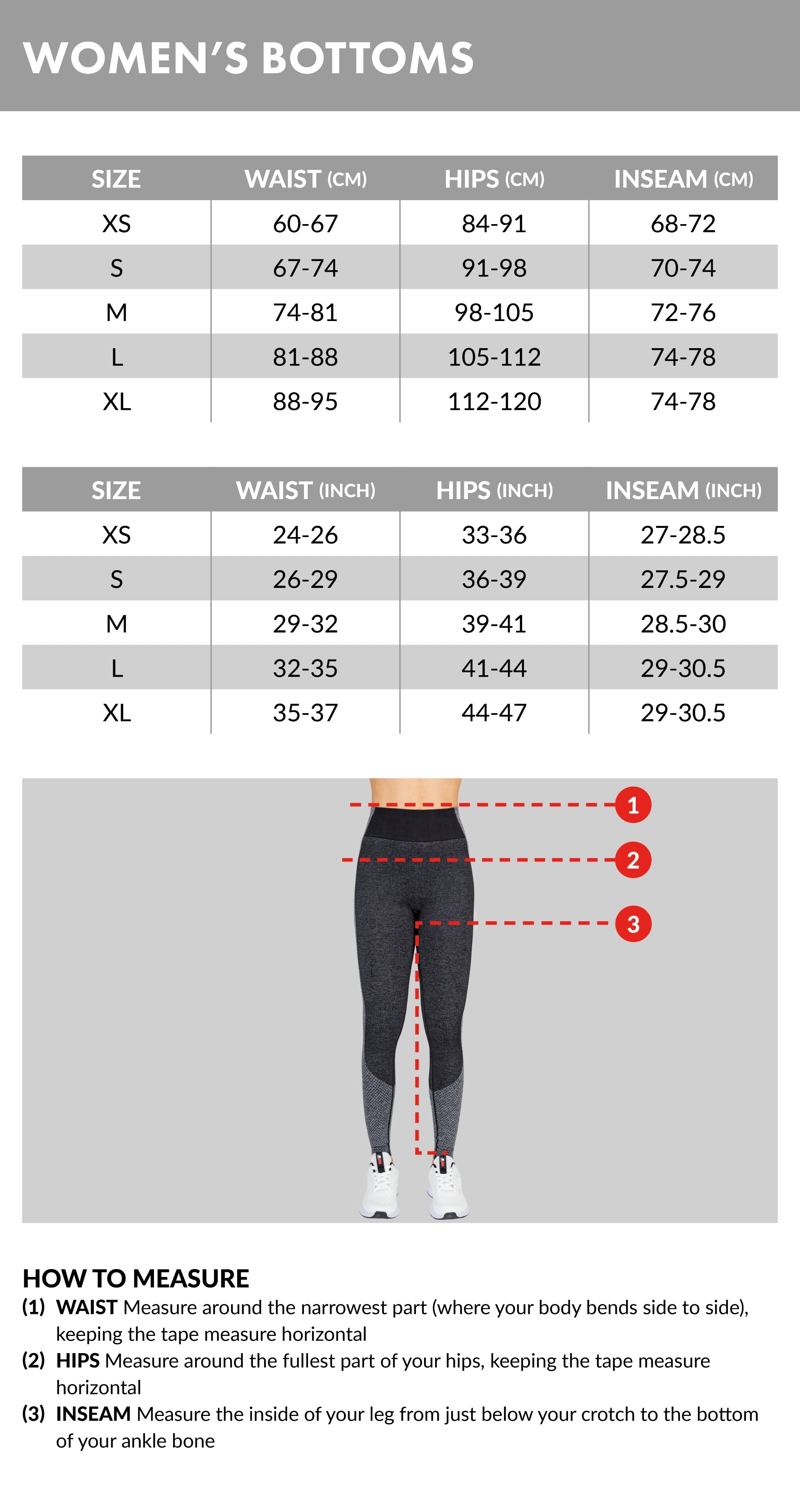 Guida alle taglie: pantaloni e gonne da donna