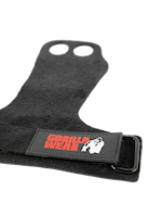 Gorilla Wear 2-Hole Leather Lifting Grips Workout Gloves & Grips Black