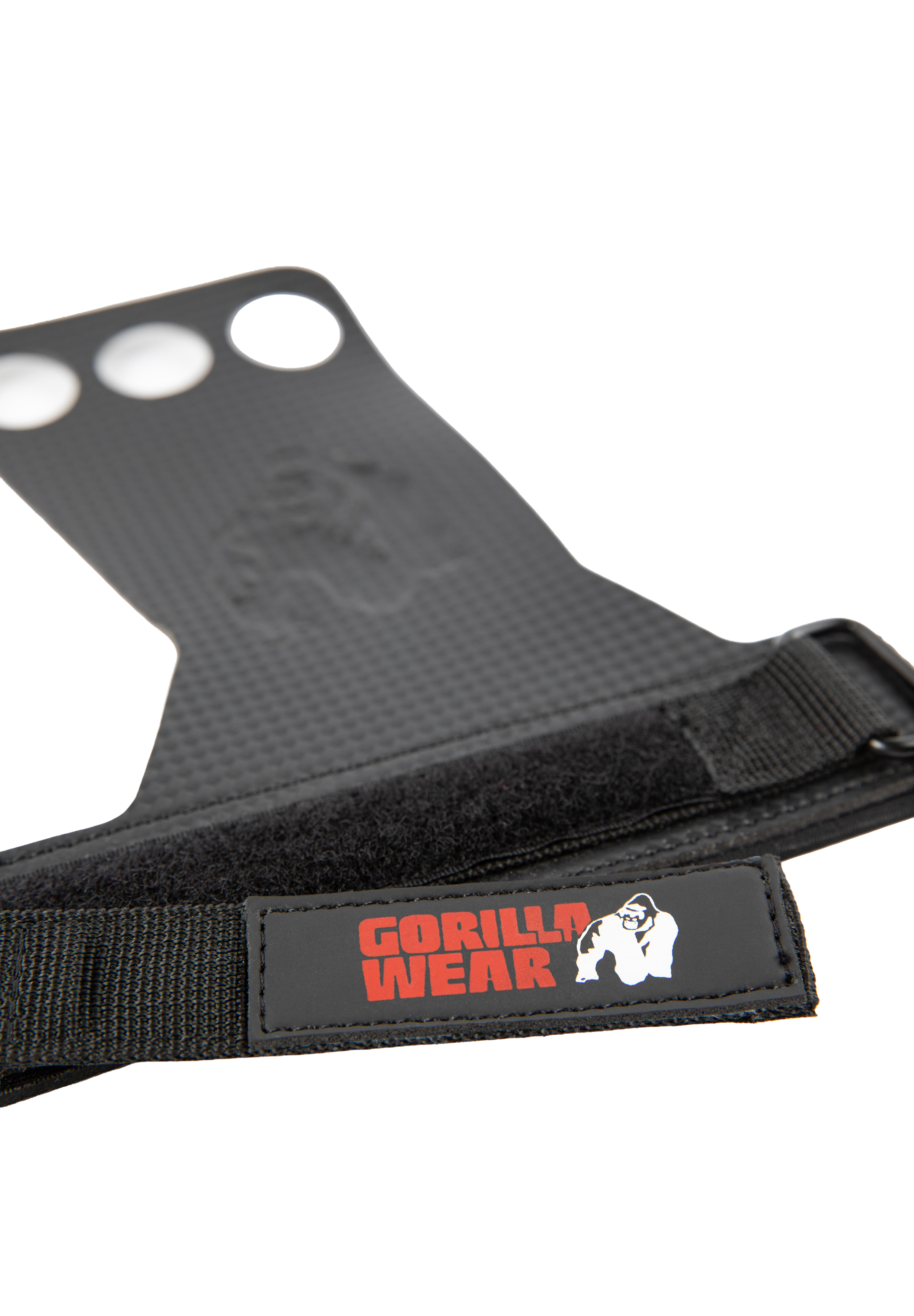 Gorilla Wear 3-Hole Carbon Lifting Grips Workout Gloves & Grips Black