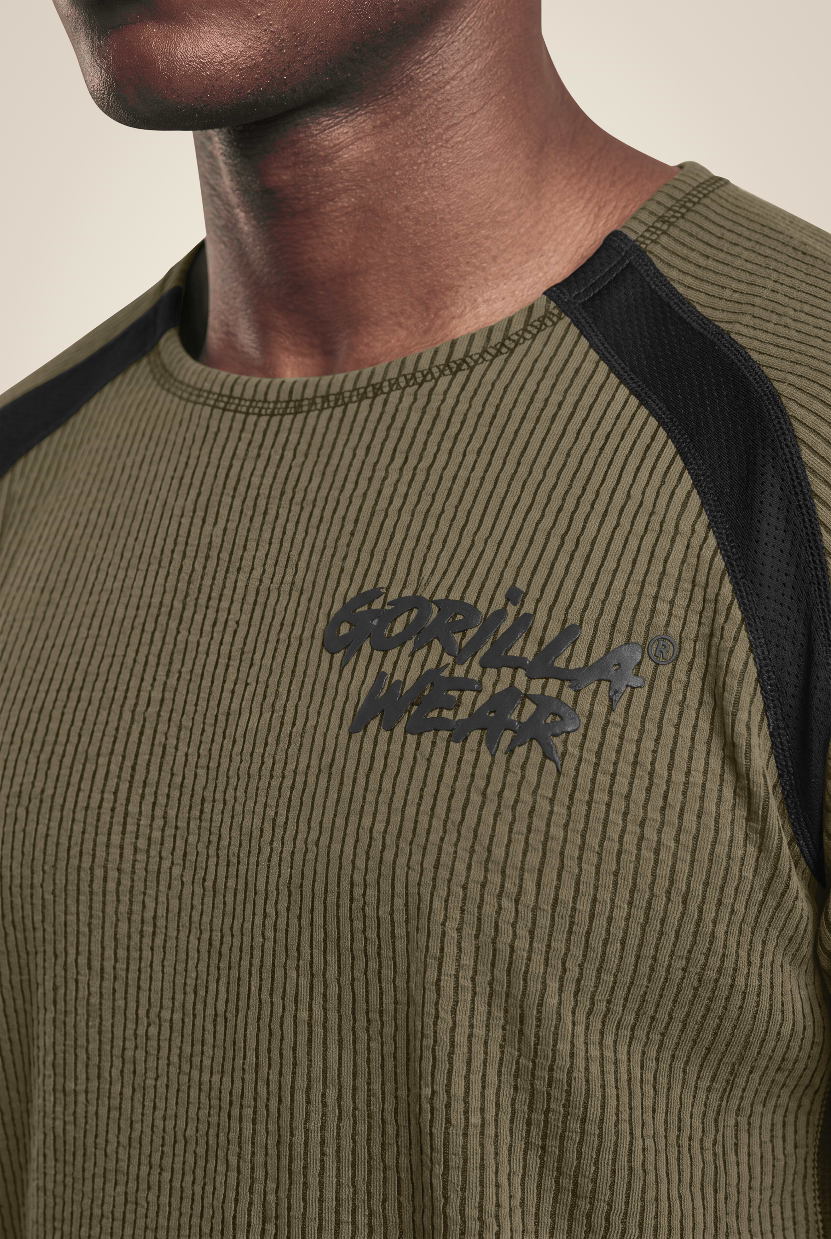 Gorilla Wear Augustine Old School Workout Top T-Shirt & Tops Army Green