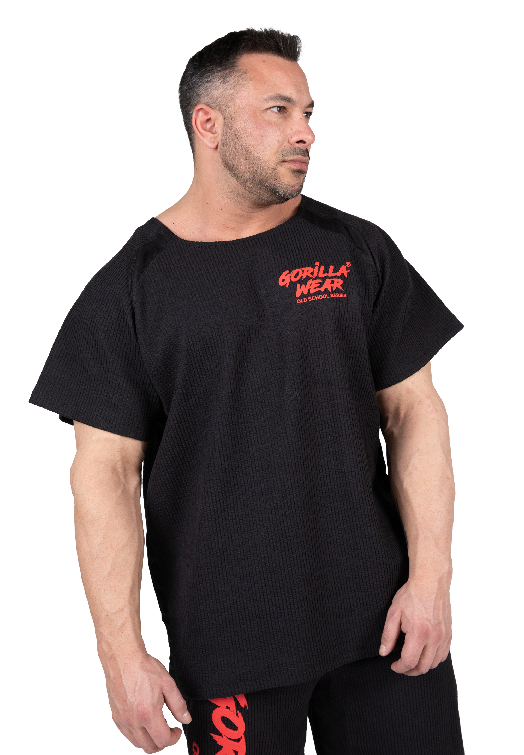 Gorilla Wear Augustine Old School Workout Top T-Shirt & Tops Black/Red