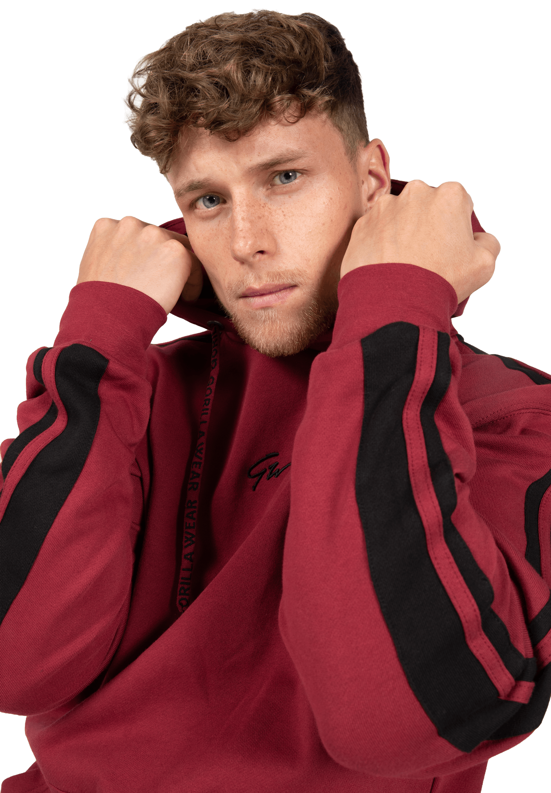 Gorilla Wear Banks Oversized Hoodie Hoodie & Sweatshirt Burgundy Red/Black