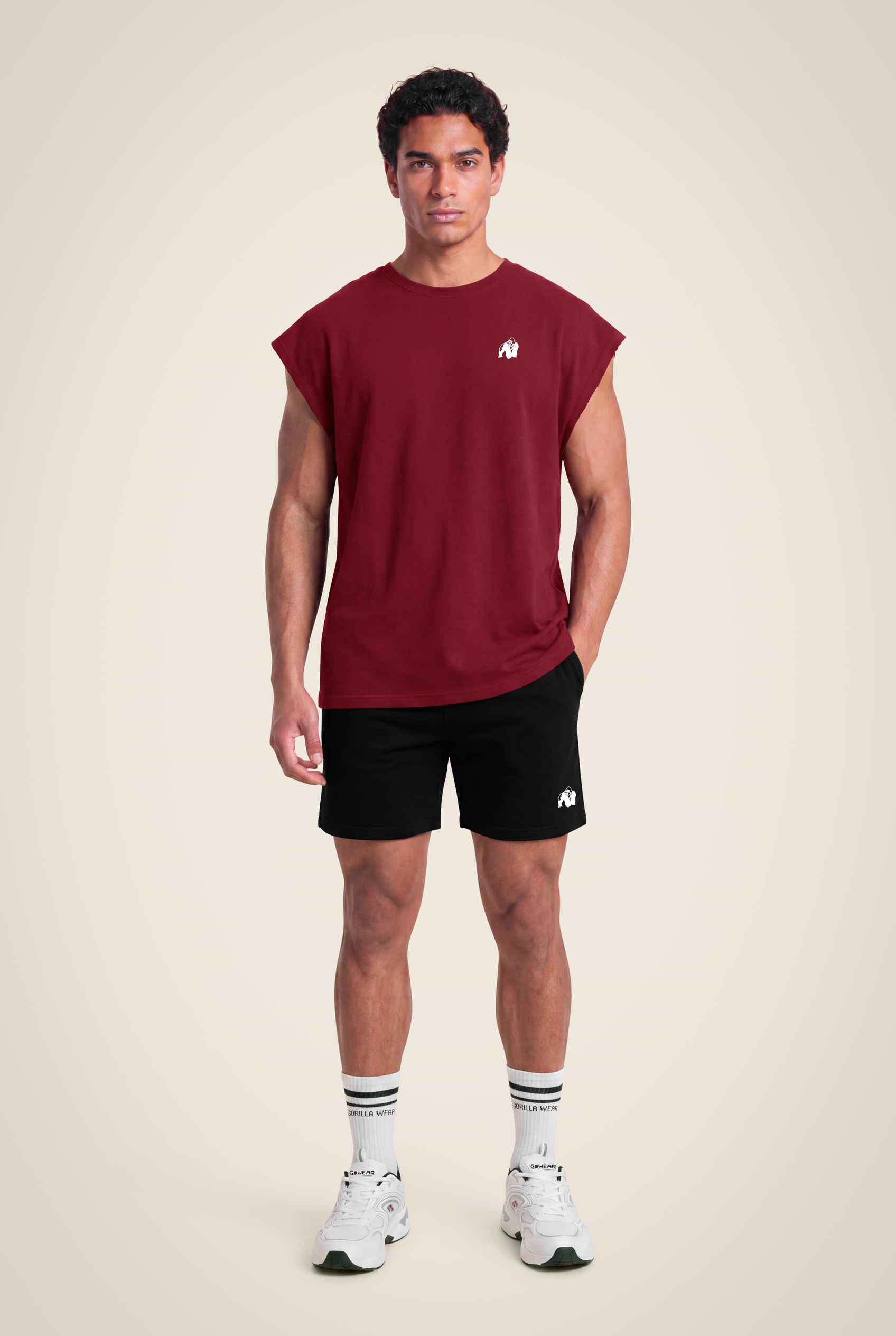 Gorilla Wear Bouse Cut Off Tank Top Tank Top Burgundy