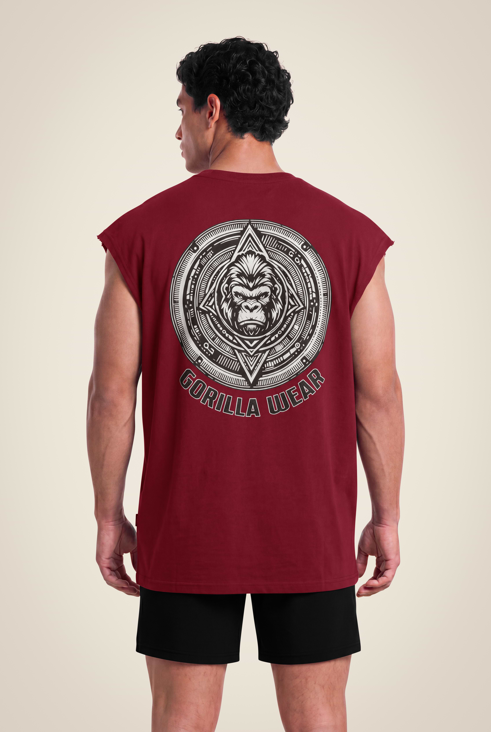 Gorilla Wear Bouse Cut Off Tank Top Tank Top Burgundy