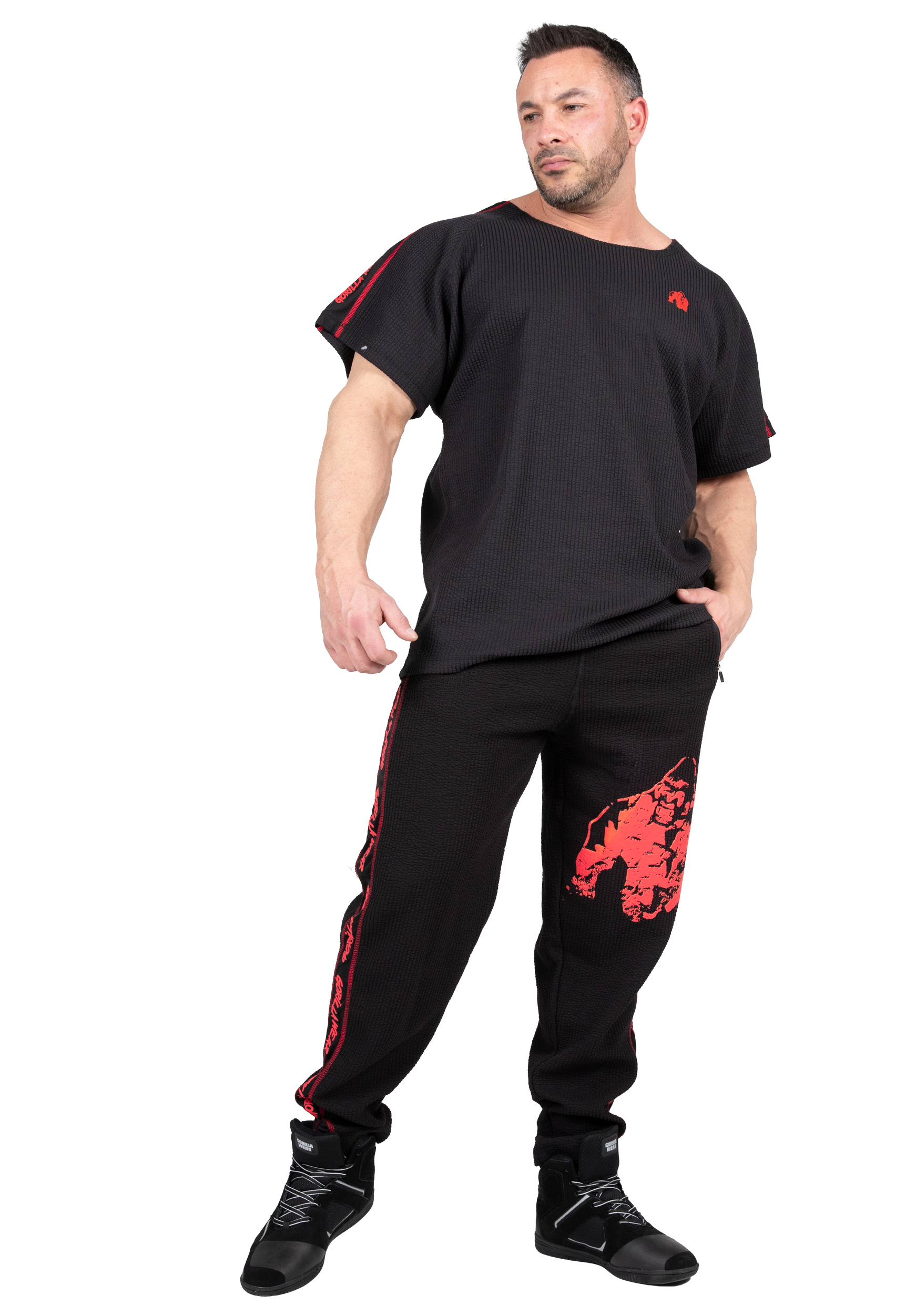 Gorilla Wear Buffalo Old School Workout Pants Pants Black/Red
