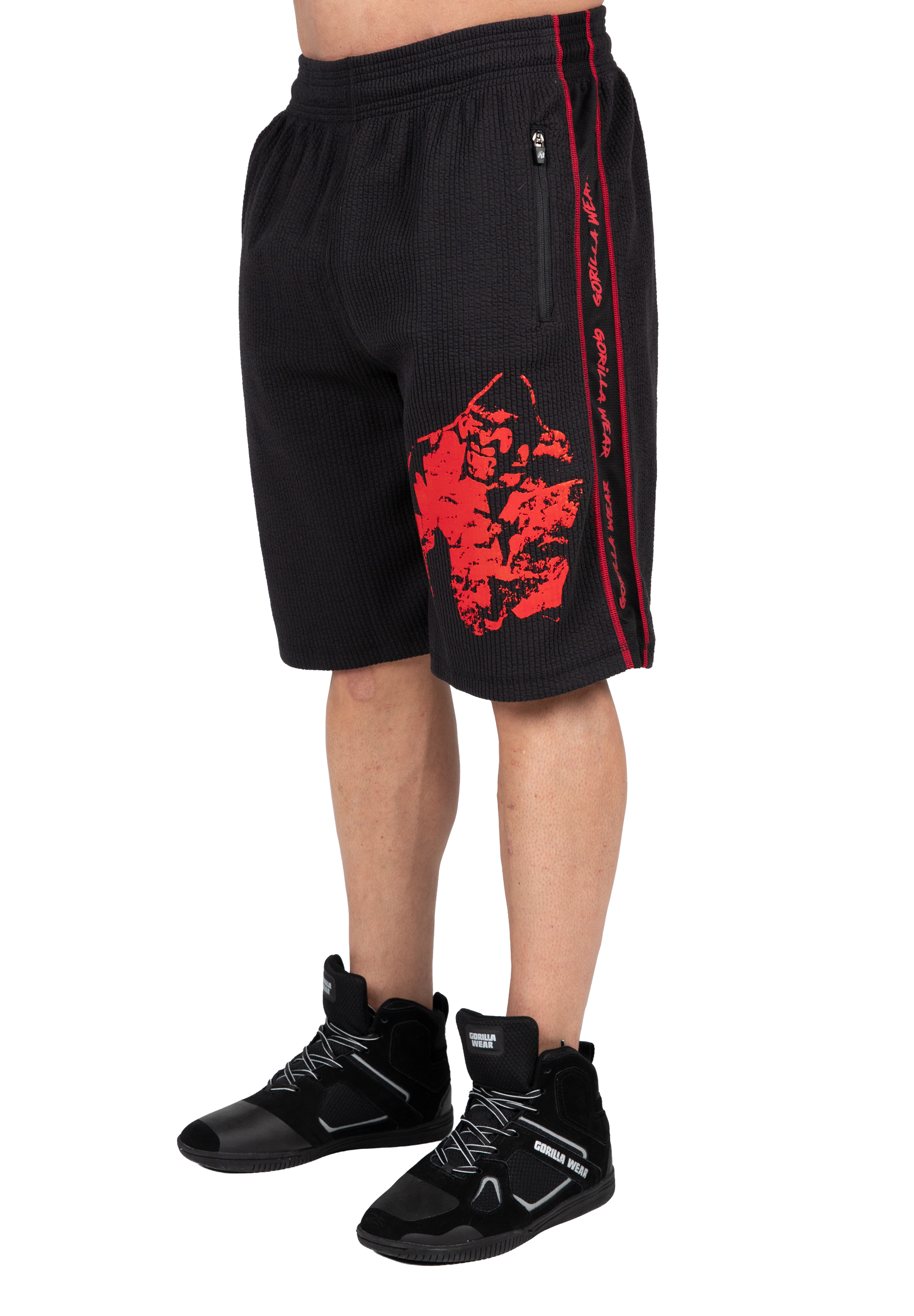 Gorilla Wear Buffalo Old School Workout Shorts Shorts Black/Red