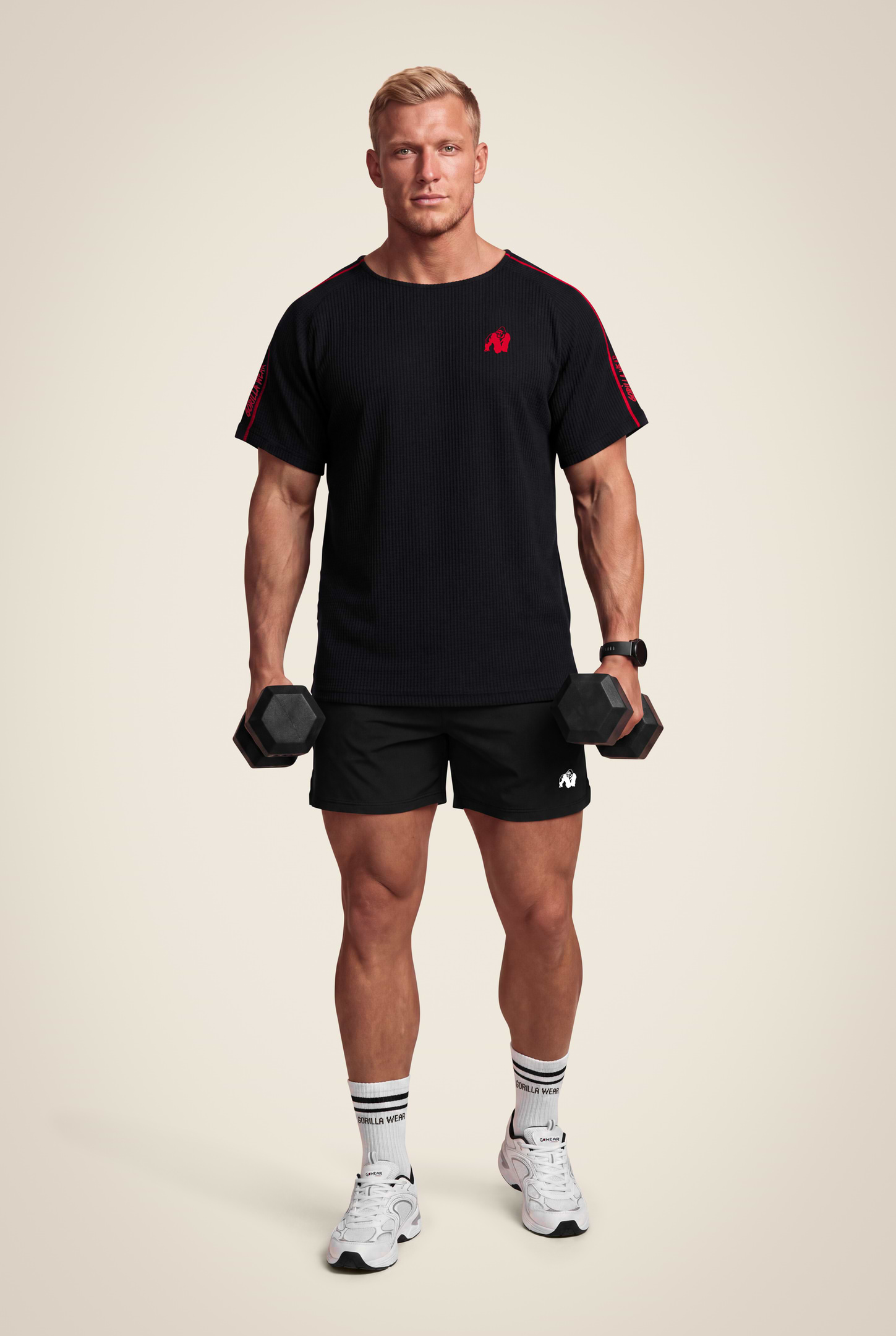 Gorilla Wear Buffalo Old School Workout Top T-Shirt & Tops Black/Red