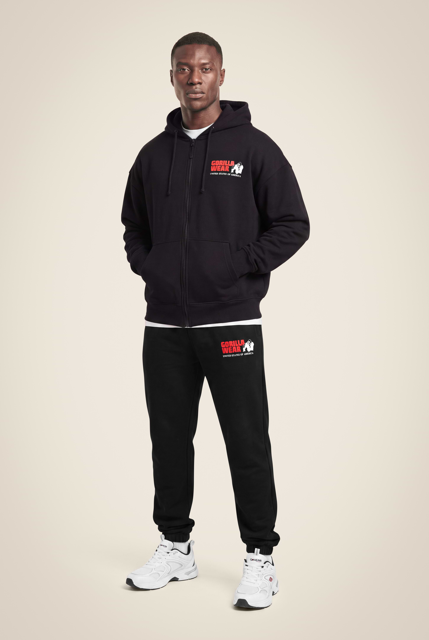 Gorilla Wear Classic Oversized Zipped Hoodie Hoodie & Sweatshirt Black