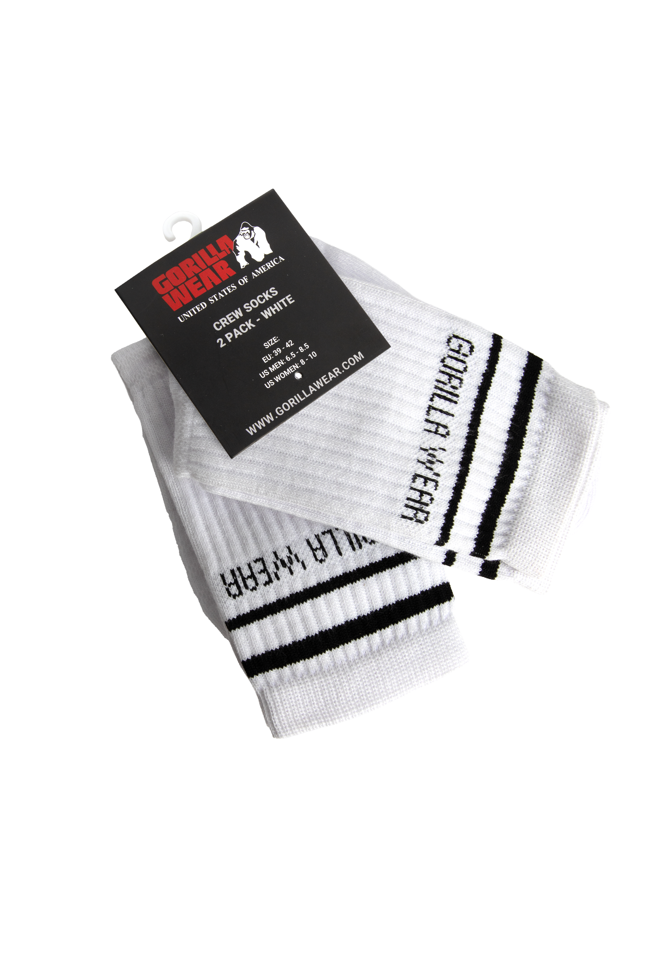 Gorilla Wear Crew Socks 2-Pack Socks White