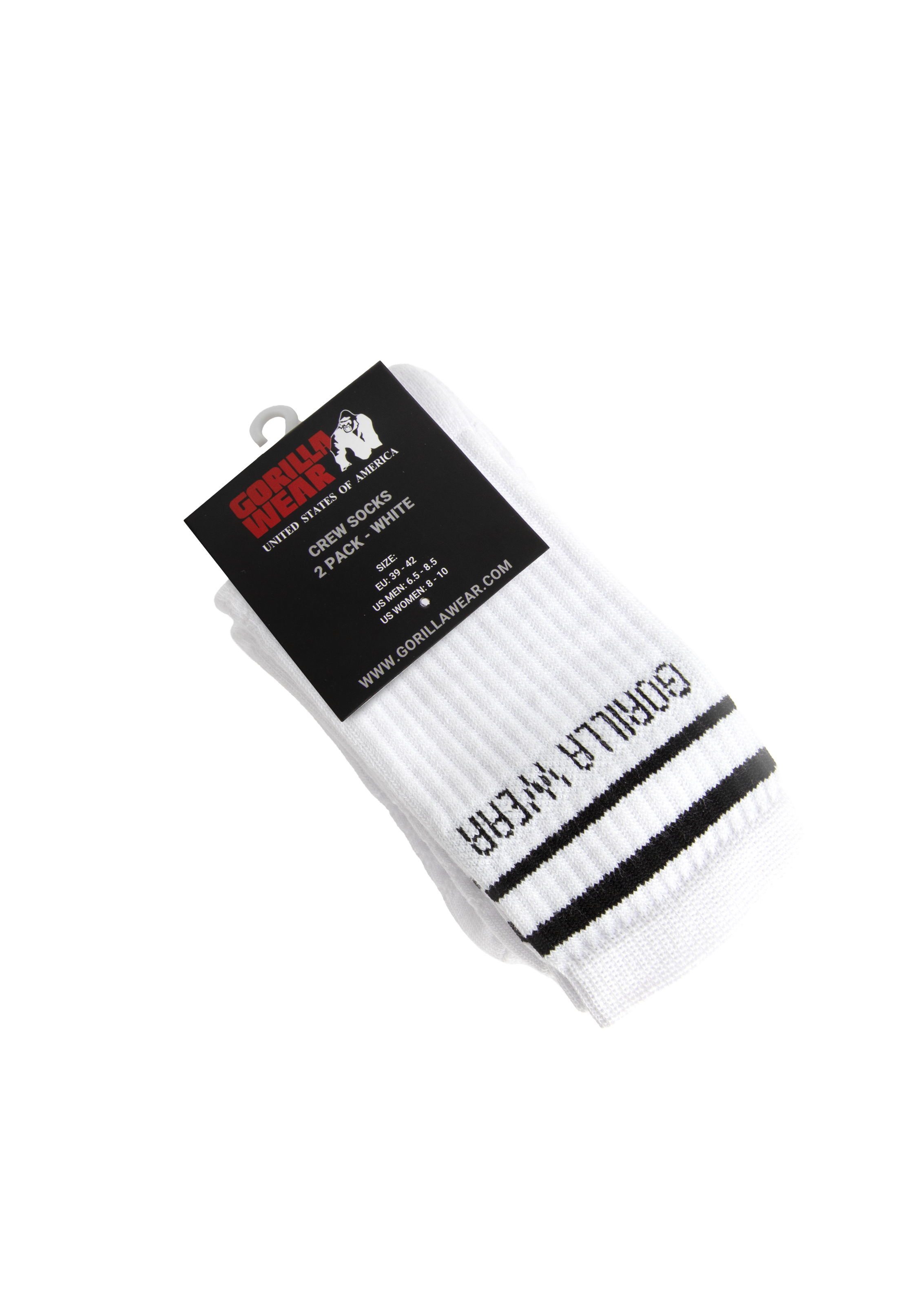 Gorilla Wear Crew Socks 2-Pack Socks White