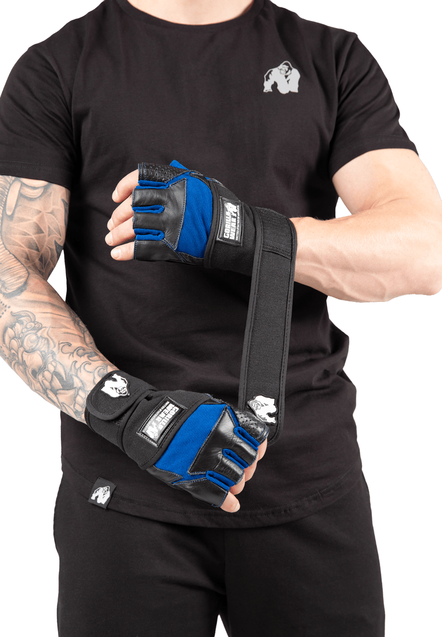 Gorilla Wear Dallas Wrist Wraps Gloves Workout Gloves & Grips Black/Blue