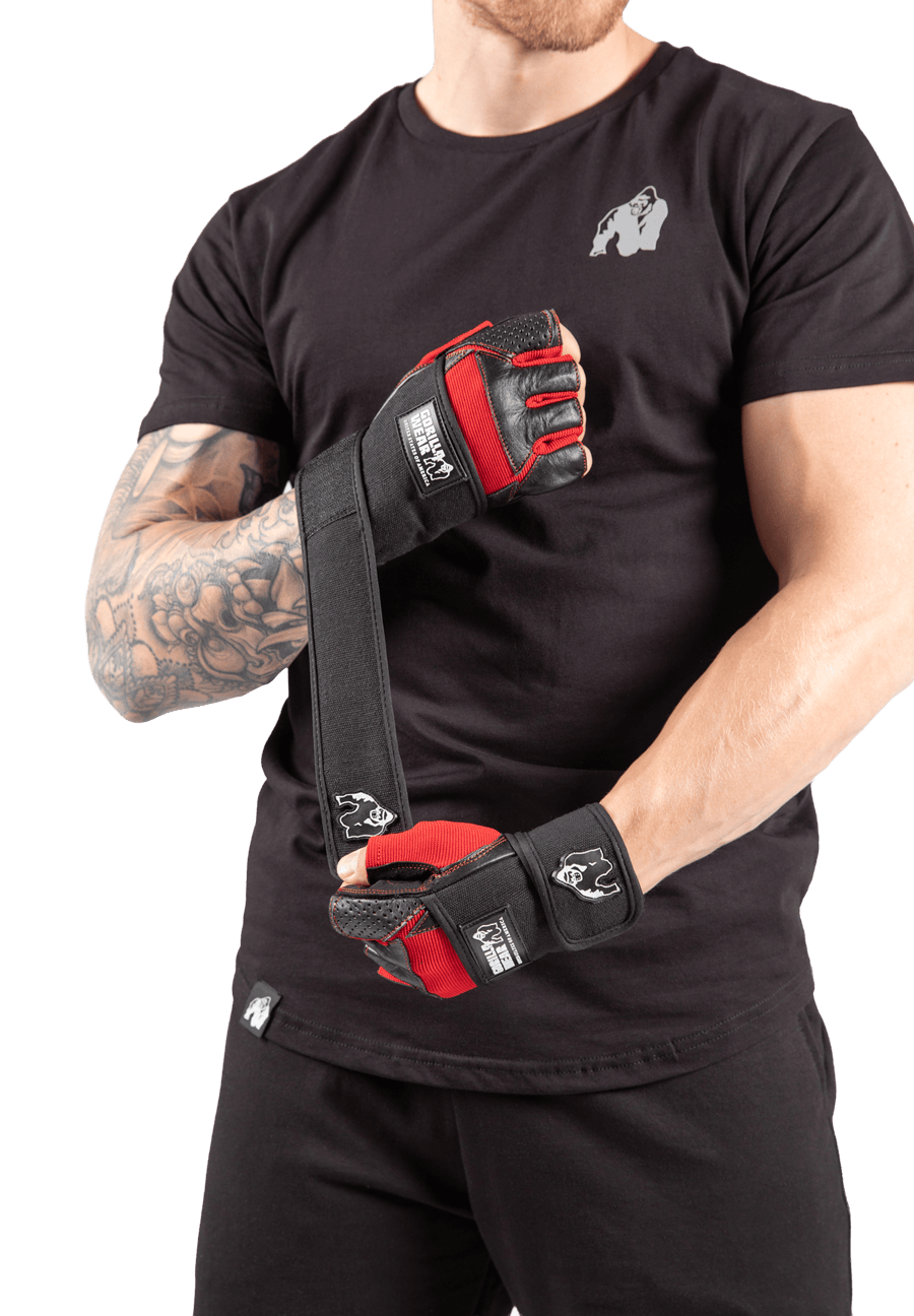 Gorilla Wear Dallas Wrist Wraps Gloves Workout Gloves & Grips Black/Red