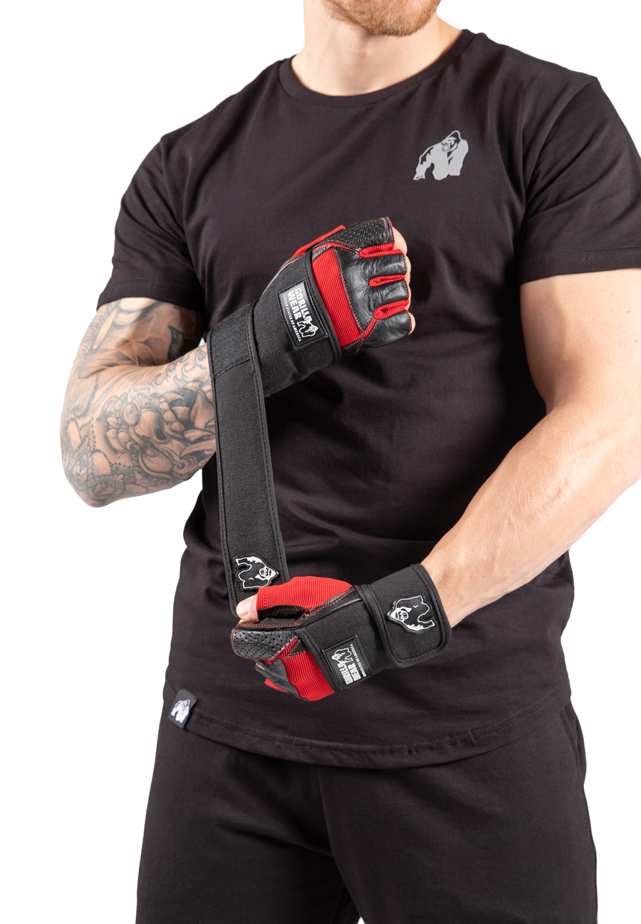 Gorilla Wear Dallas Wrist Wraps Gloves Workout Gloves & Grips Black/Red