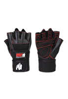 Gorilla Wear Dallas Wrist Wraps Gloves Workout Gloves & Grips Black/Red Stitched