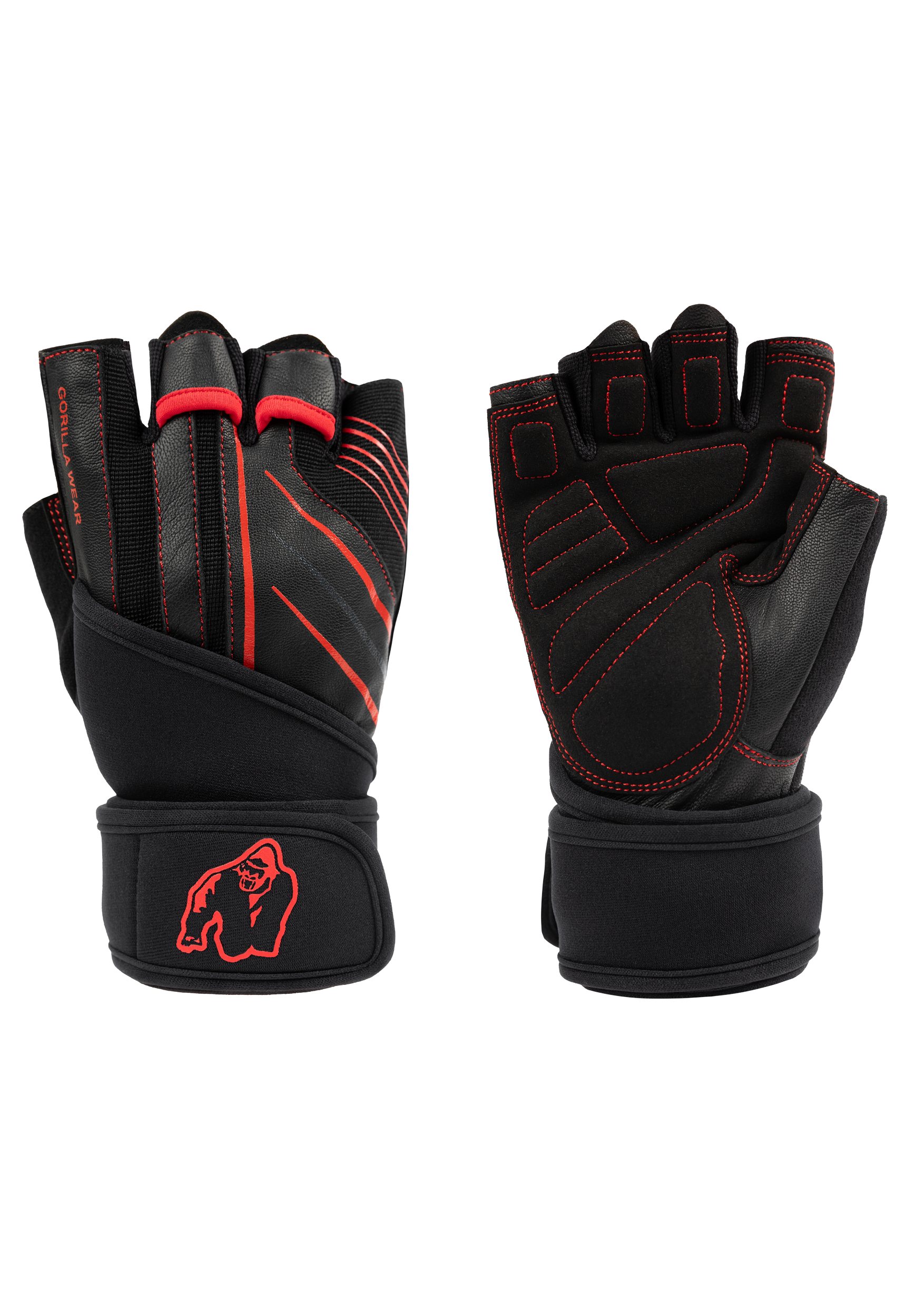 Gorilla Wear Dallas Wrist Wraps Gloves 2.0 Workout Gloves & Grips Black/Red