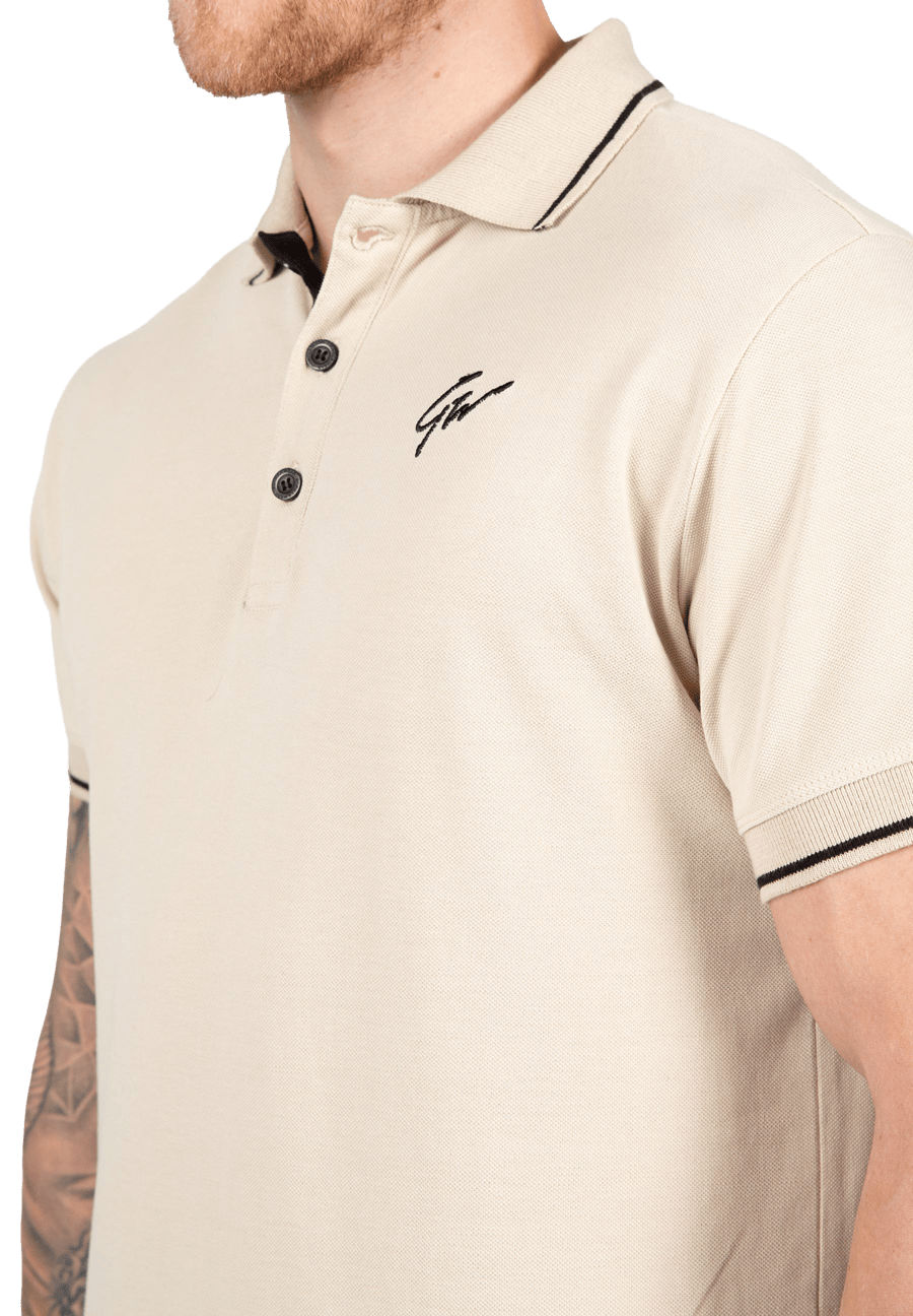 Gorilla Wear Delano Polo T-Shirt & Tops Beige/Black